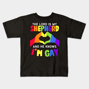 The Lord is my Shepherd and he knows I'm Gay LGBT Pride Kids T-Shirt